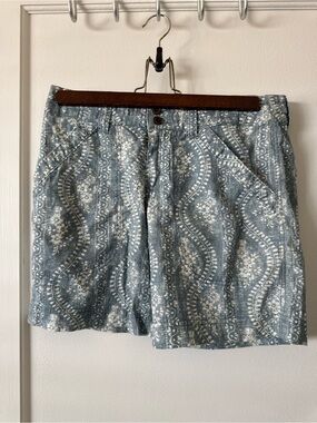 Patagonia Light Blue Printed Flat-Front Women's Shorts